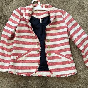 Red and White striped coat